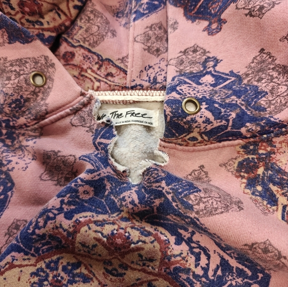 We The Free Printed It's A Vibe Hoodie In Desert Rose Combo In Pink - Picture 8 of 12